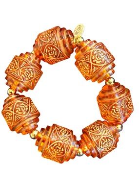 Vintage Tarina Tarantino Pink Crystal Stretch Bracelet Y2K Baroque Rare Design